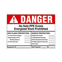 Panduit Corp - PVS0305D2101Y - SIGN ELECTRL WARN 5"X3.5" BLK/RD