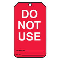 Panduit Corp - PVT-1050 - TAG 5.75"X3.25" WHITE/RED