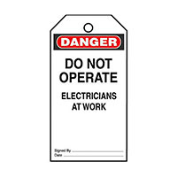 Panduit Corp - PVT-23-Q - TAG ELECTRL WARN 5.75"X3" BLK/RD