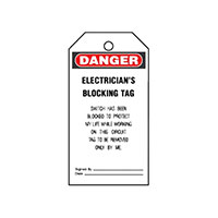 Panduit Corp - PVT-30-Q - TAG ELECTRL WARN 5.75"X3" BLK/RD