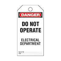 Panduit Corp - PVT-43 - TAG ELECTRL WARN 5.75"X3" BLK/RD