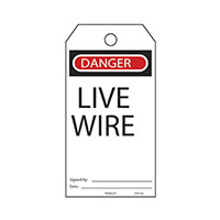 Panduit Corp - PVT-56-Q - TAG ELECTRL WARN 5.75"X3" BLK/RD