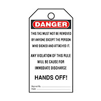 Panduit Corp - PVT-62-Q - TAG ELECTRL WARN 5.75"X3" BLK/RD