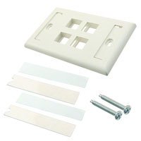 Panduit Corp - NK4FIWY - FACEPLATE SNGL GANG 4PORT WHITE