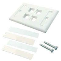 Panduit Corp - NK4FWHY - FACEPLATE SNGL GANG 4PORT WHITE