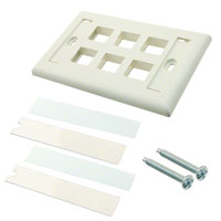 Panduit Corp - NK6FIWY - FACEPLATE SNGL GANG 6PORT WHITE