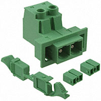 Phoenix Contact - 1703373 - TERM BLK HDR 2POS 2PC SNAP GREEN