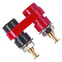 Pomona Electronics - 2143-2 - MINI BANANA JACK DBL MT PNL RED