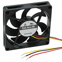 Sanyo Denki America Inc. - 9GA0812H7001 - FAN 80X15MM 12VDC TACH,PWM