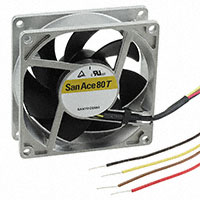 Sanyo Denki America Inc. - 9GT0812P4S001 - FAN 80X25MM 12VDC RBLS TACH, PWM