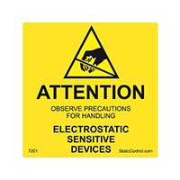 SCS - 7201 - SIGN ESD/STATIC 2"X2" 500PC