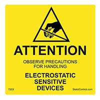 SCS - 7203 - SIGN ESD/STATIC 4"X4" 500PC