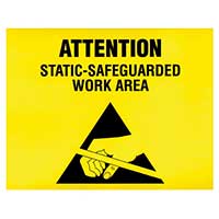SCS - ESDSIGN8.5X11 - SIGN ESD/STATIC 11"X8.5" BLK/YLL