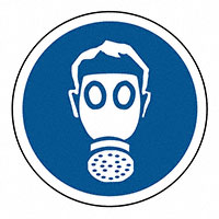 3M (TC) - SAFLBL-2DIA-063-25/PK - SAFETY LABEL - WEAR RESPIRATORY