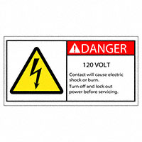 3M (TC) - SAFLBL-2X4-015-25/PK - SAFETY LABEL - DANGER - 120 VOLT