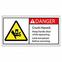 3M (TC) - SAFLBL-2X4-017-25/PK - SAFETY LABEL - CRUSH HAZARD - 2"