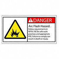 3M (TC) - SAFLBL-2X4-019-25/PK - SAFETY LABEL - DANGER - ARC FLAS