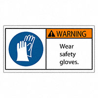3M (TC) - SAFLBL-2X4-021-25/PK - SAFETY LABEL - WEAR SAFETY GLOVE