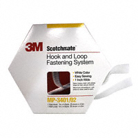 3M - MP-3401/02 WHITE - HOOK & LOOP 1"X4.9YD WHT SEW-ON