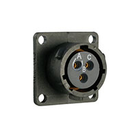 Souriau - UTS012D3S - CONN RCPT 3POS PNL MNT SKT PCB