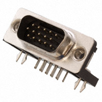 Sullins Connector Solutions - SDS108-PRW2-M15-SN13-1 - CONN DSUB HD PLUG 15POS R/A SLDR