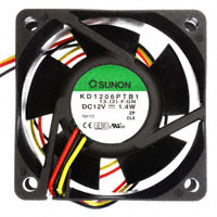 Sunon Fans - KD1206PTB1 (2).F.GN - FAN AXIAL 60X25MM 12VDC WIRE