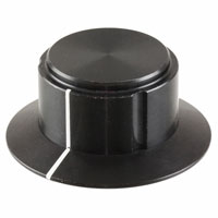 TE Connectivity ALCOSWITCH Switches - KS900B1/4 - SWITCH KNOB 3FLUTE 0.94" BLACK