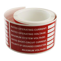 TE Connectivity AMP Connectors - CR0782-000 - LABEL ID/RATINGS 2.75"X5" 100PC