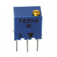 Vishay Sfernice - T63YA102KT20 - TRIMMER 1K OHM 0.25W TH