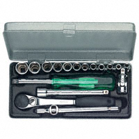 Wiha - 60190 - SOCKET SET W/HNDL 6PNT 1/4" 17PC
