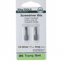 Wiha - 71957 - BIT TORQ-SET SZ6 0.98" 2/PK