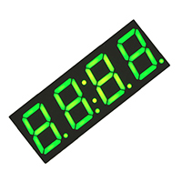 Adafruit Industries LLC - 813 - GREEN 7-SEGMENT CLOCK DISPLAY