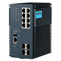 Advantech Corp - EKI-9312-P0ID42E - ETH SW 8PORT GBE POE 4 GBE SFP