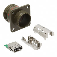 Amphenol PCD - USBFTV22G - CONN USB SQ FLANGE RCPT-SLD GRN
