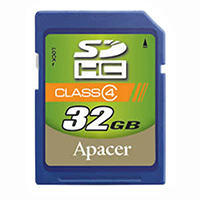 Apacer Memory America - AP32GSDHC4-B - MEMORY CARD SDHC 32GB CLASS 4