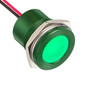 APEM Inc. - Q22F5AGXXSG12AE - INDICATOR 12V 22MM FLUSH GREEN