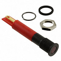 APEM Inc. - Q8F1BXXHR02E - 8MM FLSH BLK CHRM HYPR RED 2VDC