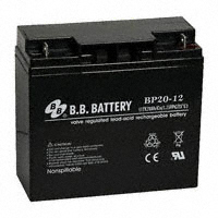 B B Battery - BP20-12-B1 - BATTERY LEAD ACID 12V 20AH