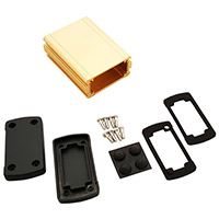 Bud Industries - EXN-23351-GD - BOX ALUM BLK/GLD 3.5"L X 2.71"W