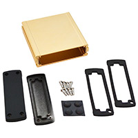 Bud Industries - EXN-23354-GD - BOX ALUM BLK/GLD 4.69"L X 4.48"W