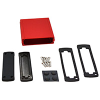 Bud Industries - EXN-23354-RD - BOX ALUM BLK/RED 4.69"L X 4.48"W