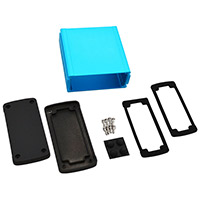 Bud Industries - EXN-23357-BL - BOX ALUM BLK/BLU 4.69"L X 4.53"W