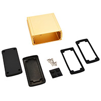 Bud Industries - EXN-23357-GD - BOX ALUM BLK/GLD 4.69"L X 4.53"W