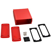 Bud Industries - EXN-23357-RDP - BOX ALUM IR RED/RED 4.7"LX4.53"W