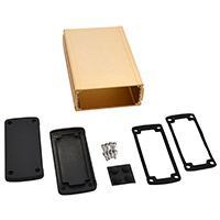 Bud Industries - EXN-23358-GD - BOX ALUM BLK/GLD 6.65"L X 4.53"W