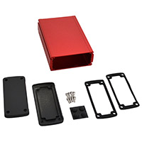 Bud Industries - EXN-23358-RD - BOX ALUM BLK/RED 6.65"L X 4.53"W