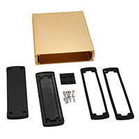 Bud Industries - EXN-23361-GD - BOX ALUM BLK/GLD 6.65"L X 5.77"W