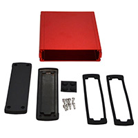 Bud Industries - EXN-23361-RD - BOX ALUM BLK/RED 6.65"L X 5.77"W