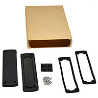 Bud Industries - EXN-23362-GD - BOX ALUM BLK/GLD 8.23"L X 5.77"W