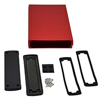 Bud Industries - EXN-23362-RD - BOX ALUM BLK/RED 8.23"L X 5.77"W